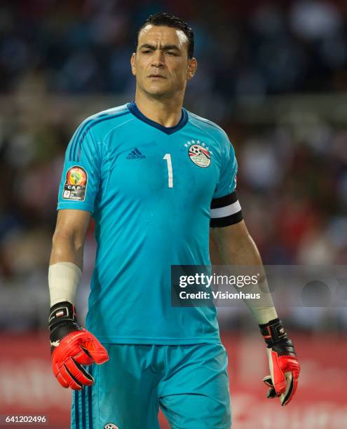 Goalkeeper ESSAM KAMAL TAWFIK ELHADARY of Egypt during the CAN 2017 FINAL between Egypt and Cameroon at Stade de L'Amitie on February 05, 2017 in...