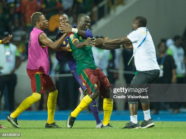 Of Cameroon celebrates victory during the CAN 2017 FINAL between Cameroon and Egypt at Stade de L'Amitie on February 05, 2017 in Libreville, Gabon.