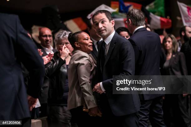 Former Minister of Justice Christiane Taubira attends the National Investiture Convention of the candidate of the Socialist Party for the 2017 French...