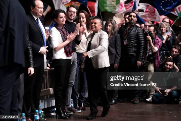 Former Minister of Justice Christiane Taubira attends the National Investiture Convention of the candidate of the Socialist Party for the 2017 French...