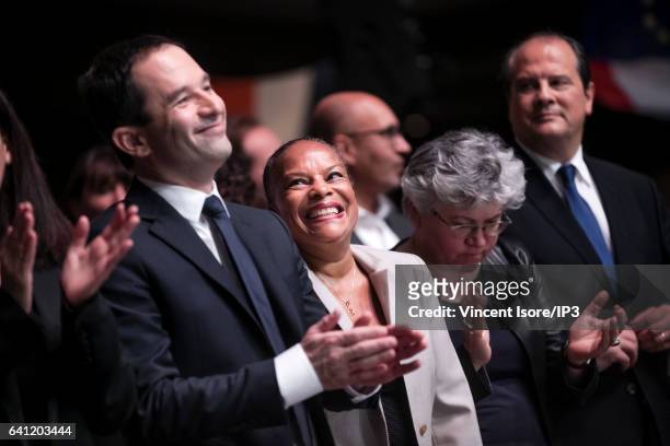 Former Minister of Justice Christiane Taubira attends the National Investiture Convention of the candidate of the Socialist Party for the 2017 French...