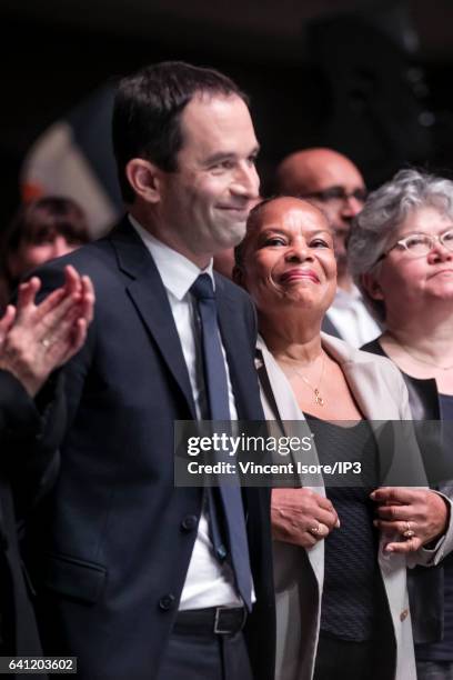 Former Minister of Justice Christiane Taubira attends the National Investiture Convention of the candidate of the Socialist Party for the 2017 French...