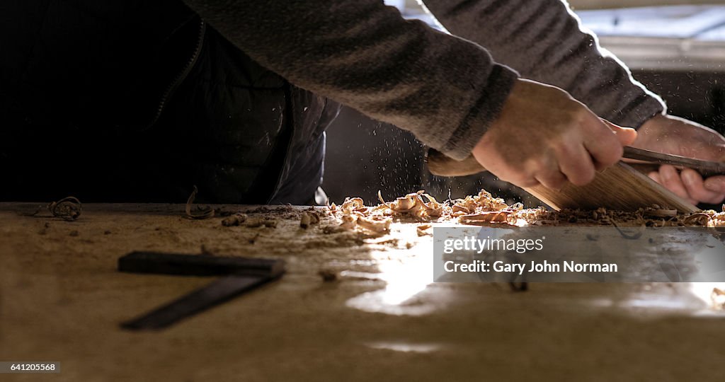 Carpenter working in his workshop