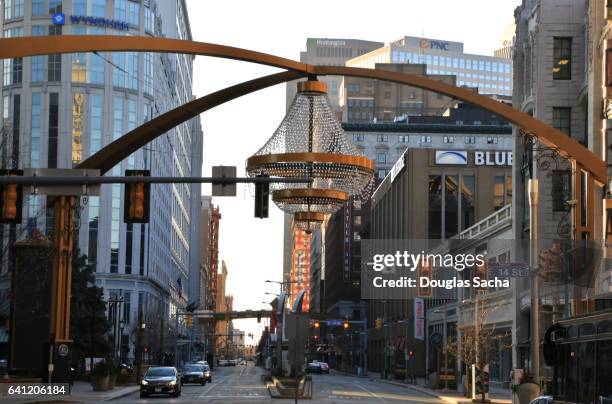 outdoor chandelier at the playhouse square performing arts district, cleveland, ohio, usa - the movie world premiere arrivals stock pictures, royalty-free photos & images