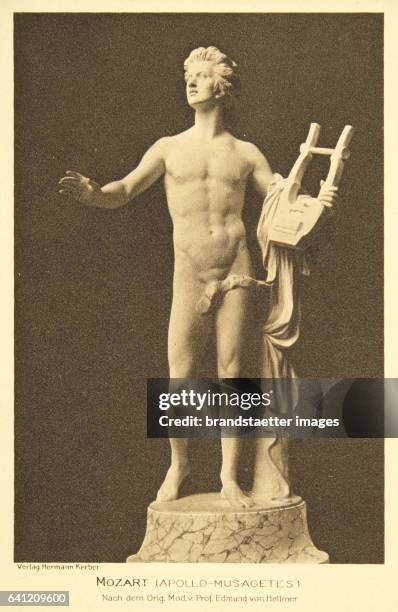 Salzburg. Mozart . After the original model of Prof. Edmund von Hellmer. About 1910. Photograph from the Mozarteum . Publishing by Hermann Kerber /...