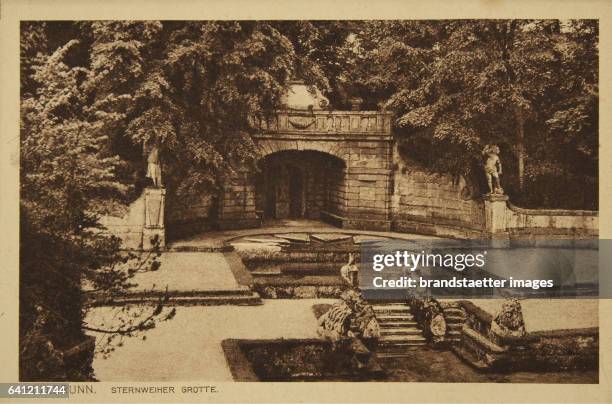 Salzburg. Hellbrunn. Sternenweiher grotto. About 1910. Rotogravure. Photograph and publishing by Mayrische Buchhandlung Max Swatschek / Salzburg.