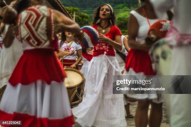 participants of the maracatu group odé da mata stage the maracatu - povo brasileiro stock pictures, royalty-free photos & images