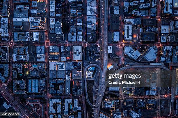 ariel view of san francisco, usa at night. - electrical overload bildbanksfoton och bilder