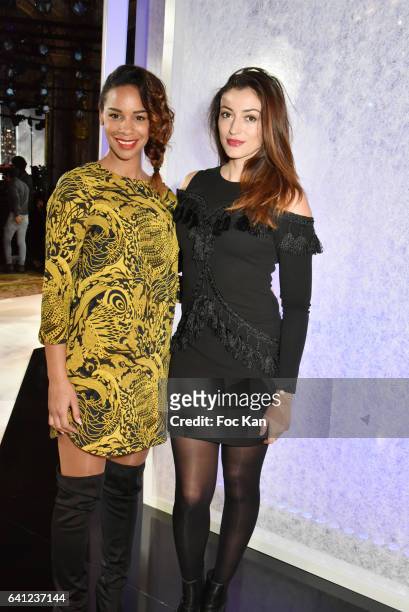 Alicia Fall and Rachel Legrain Trapani attend The Yumi Katsura Spring Summer 2017 show as part of Paris Fashion Week on January 23, 2017 in Paris,...