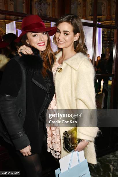 Rachel Legrain Trapani and Elisa Bachir Bey attend The Yumi Katsura Spring Summer 2017 show as part of Paris Fashion Week on January 23, 2017 in...