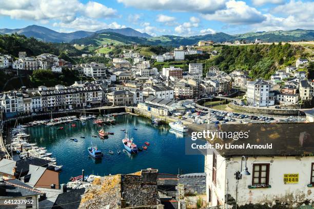 the harbour of luarca - asturias stock pictures, royalty-free photos & images