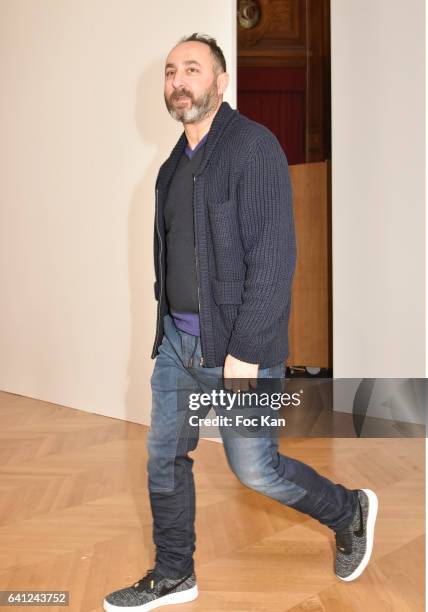 Designer Dany Atrache walks the runway during the Dany Atrache Haute Couture Spring Summer 2017 show as part of Paris Fashion Week on January 23,...