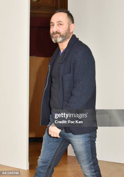 Designer Dany Atrache walks the runway during the Dany Atrache Haute Couture Spring Summer 2017 show as part of Paris Fashion Week on January 23,...