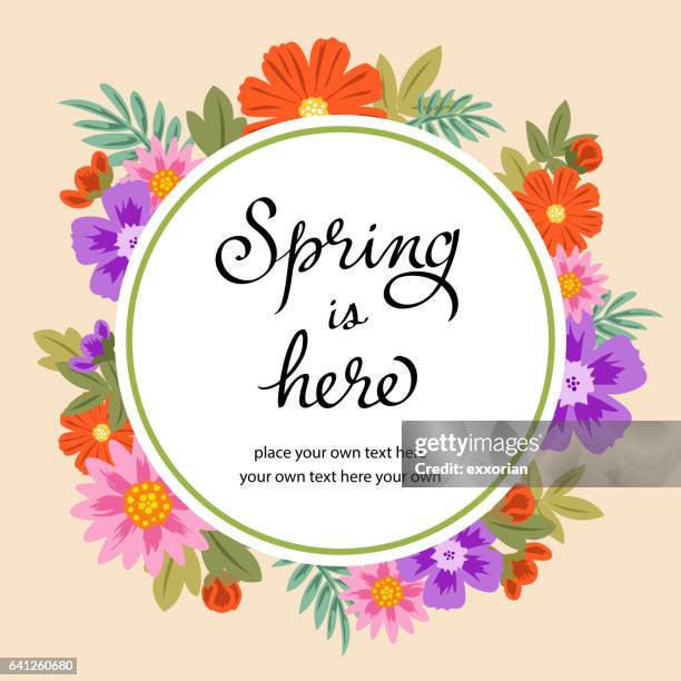 stockillustraties, clipart, cartoons en iconen met lente bloemenlijst - floral frame