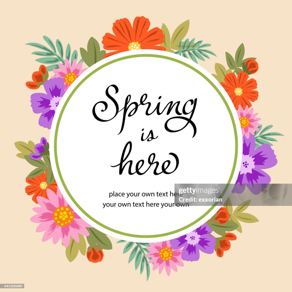Spring Flowers Frame High-Res Vector Graphic - Getty Images