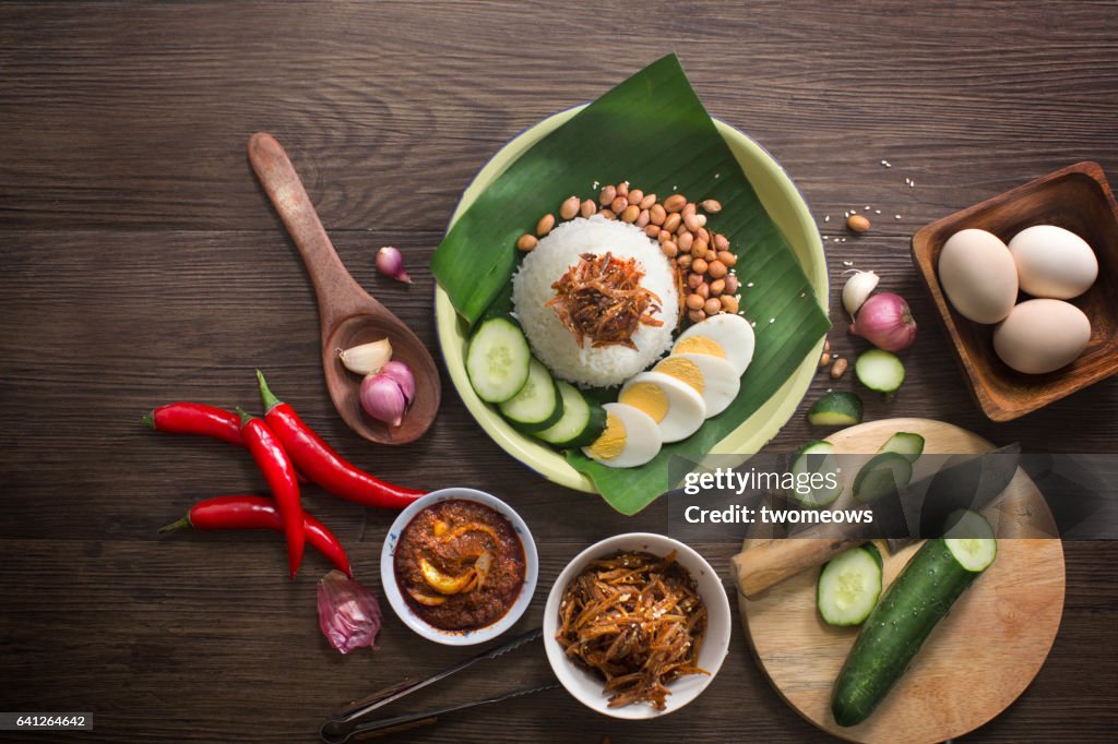 Malaysian food "Nasi Lemak".