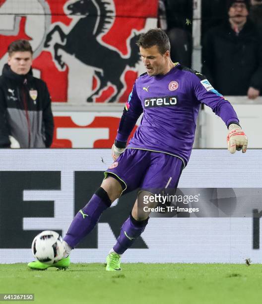 Goalkeeper Michael Rensing of Fortuna Duesseldorf in action during the Second Bundesliga match between VfB Stuttgart and Fortuna Duesseldorf at...