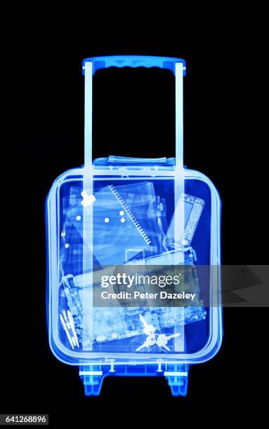 business mans carry on luggage - posto de controlo de segurança imagens e fotografias de stock