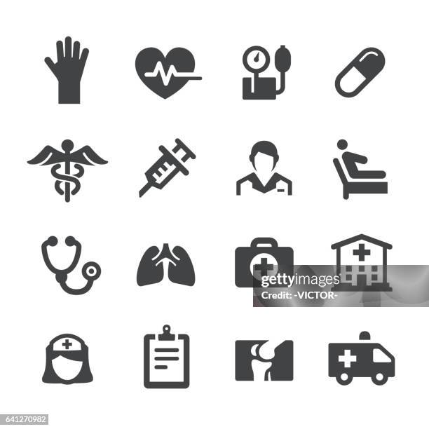 health care icons - acme series - sick person stock illustrations