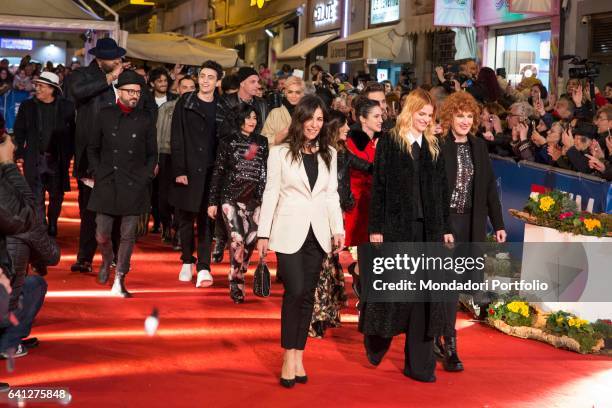 Competitor singers attends the Red Carpet of 67° Sanremo Music Festival. Sanremo, February 6, 2017