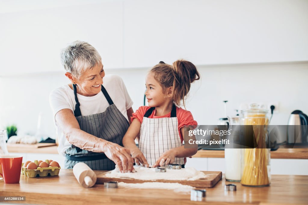 Making cookies with grandma
