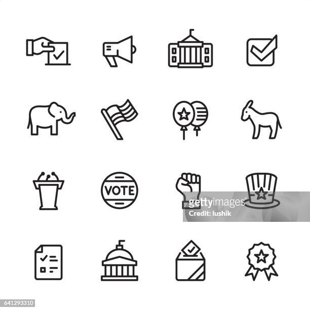 illustrations, cliparts, dessins animés et icônes de politique - jeu d’icônes - présidentielle