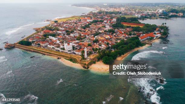 aerial view of galle fort - galle fort stock pictures, royalty-free photos & images