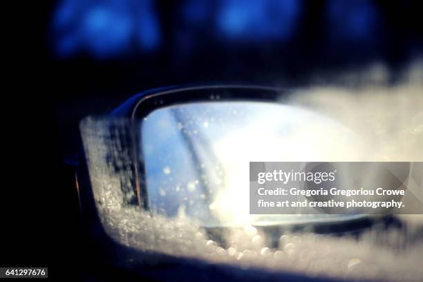 reflection in car side mirror - gregoria gregoriou crowe fine art and creative photography stock pictures, royalty-free photos & images