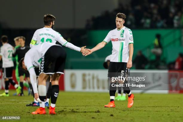 Marco Caligiuri of Greuther Fuerth Nicolai Rapp of Greuther Fuerth disappointed after the DFB Cup match between SpVgg Greuther Fuerth and Borussia...