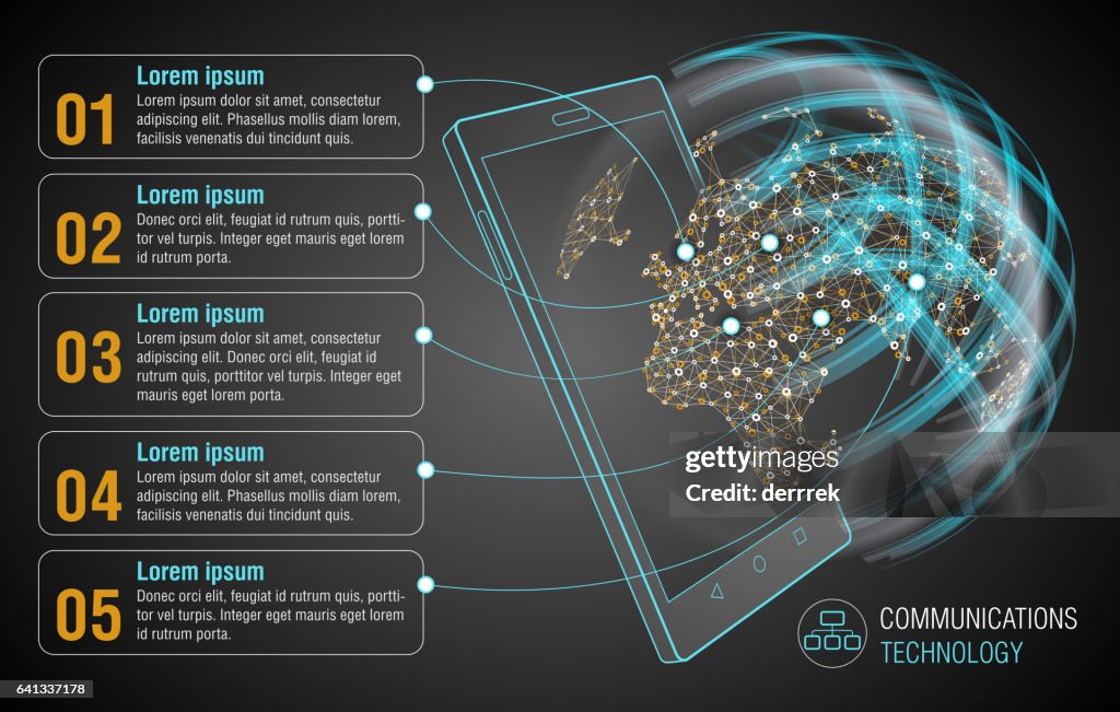 Technology In Communication Smart Phone Communications Technology High-Res Vector Graphic - Getty ...