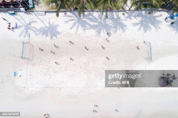 Beach Soccer, Tropical Beach, From Above, Palm Tree Shadows