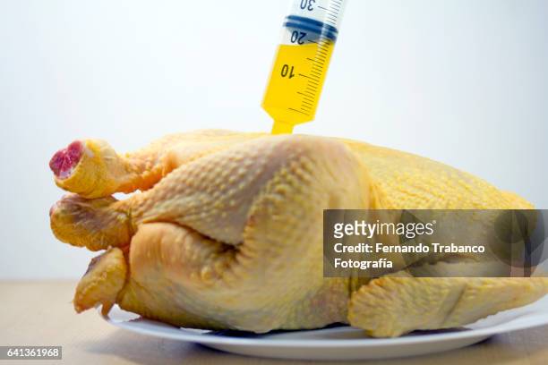 chicken injected with hormones and antibiotics - 食品添加物 ストックフォトと画像
