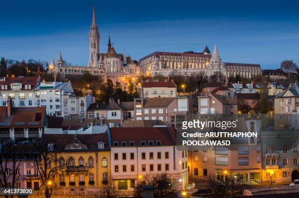 matthias church at buda castle in budapest , hungary - royal palace budapest stock pictures, royalty-free photos & images
