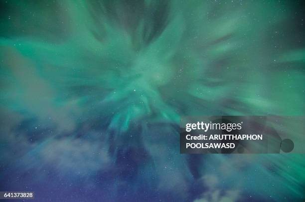 aurora borealis boom on the blue sky , landscape nature - ozone layer stock-fotos und bilder