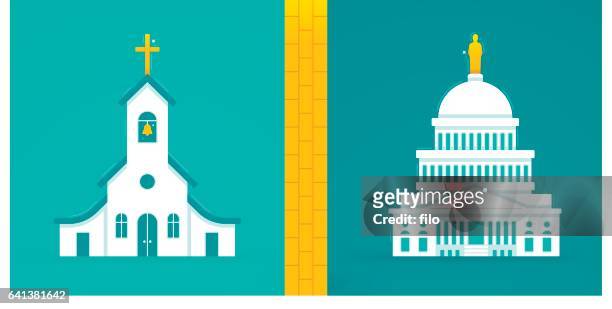separation of church and state - state capitol building stock illustrations