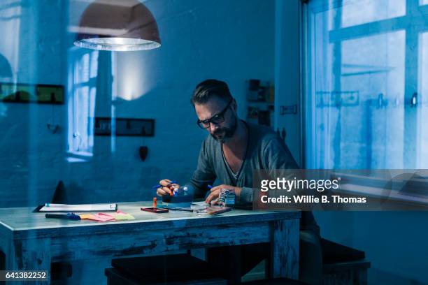 Businessman working late in his Office