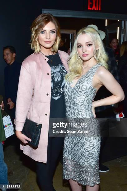Olivia Caridi and Dove Cameron attend ELLE, E! And IMG Host New York Fashion Week February 2017 Kick-Off Event at 40 Bethune Street on February 8,...