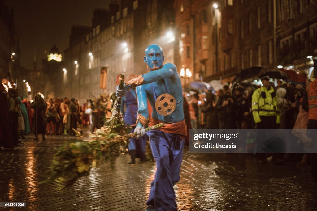 Festival do fogo Samhuinn no Halloween em Edimburgo