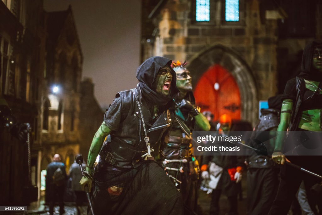 Samhuinn vuur Festival op Halloween in Edinburgh