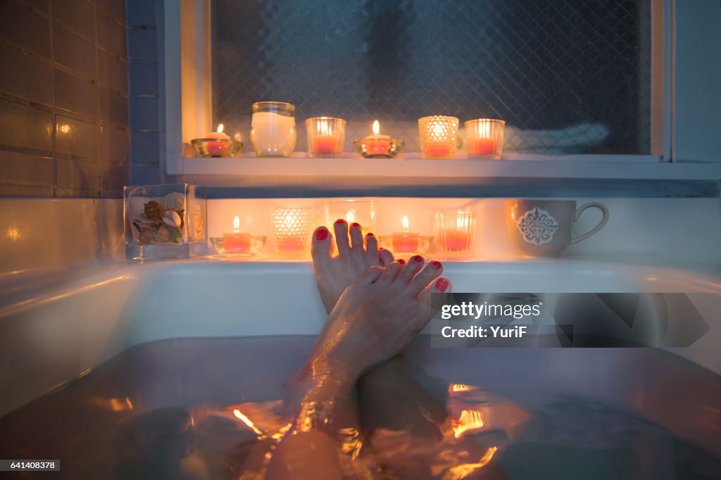 Feet in bath