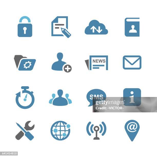 communication interface icons - conc series - security response stock illustrations