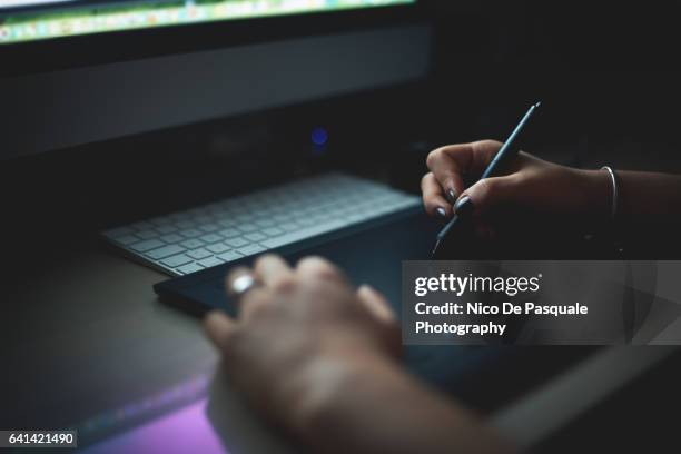 graphics tablet - digitized pen stock pictures, royalty-free photos & images