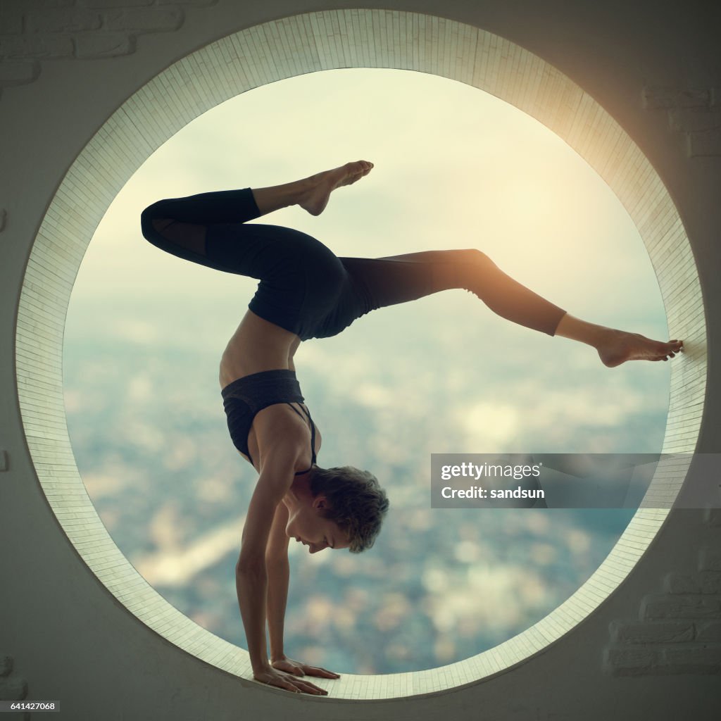 Young woman doing yoga