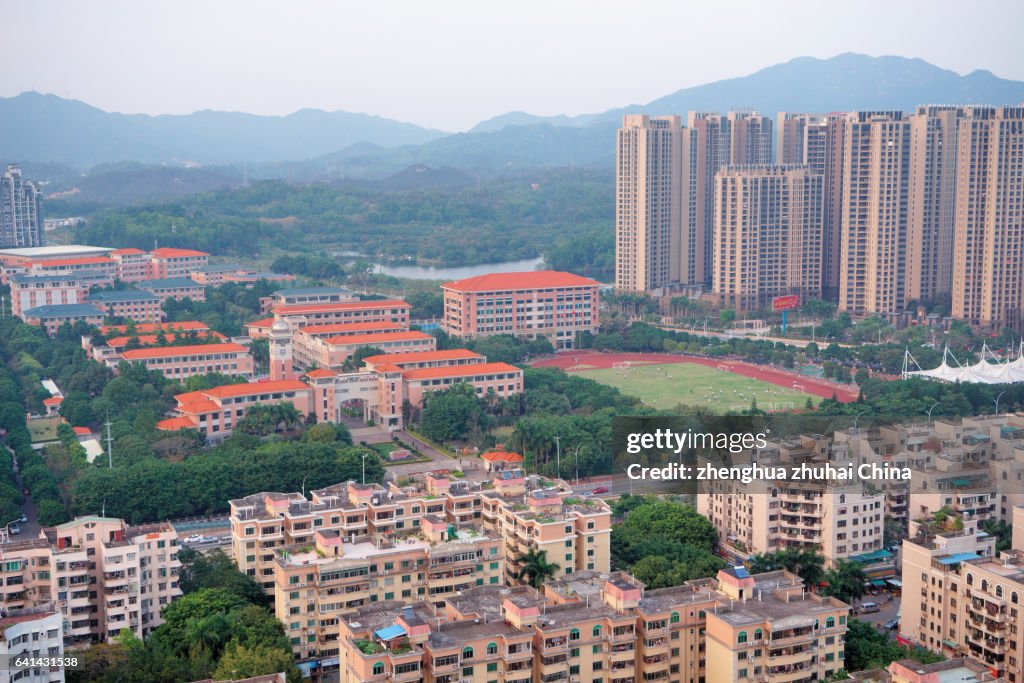 Elevated View Zhuhai Number 1 Middle School China HighRes Stock Photo