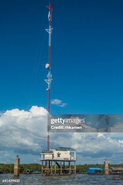 cambodia. siem reap.  floating structure on tonle sap lake. - chong kneas stock pictures, royalty-free photos & images