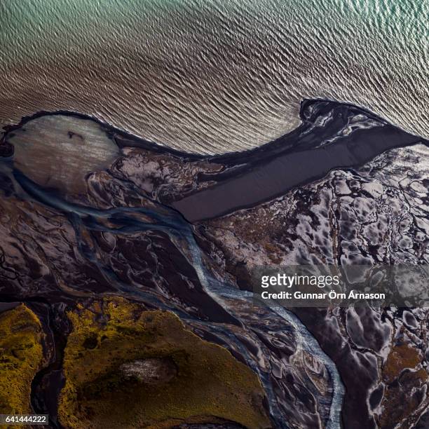 aerial view of iceland. - gunnar örn árnason stock pictures, royalty-free photos & images