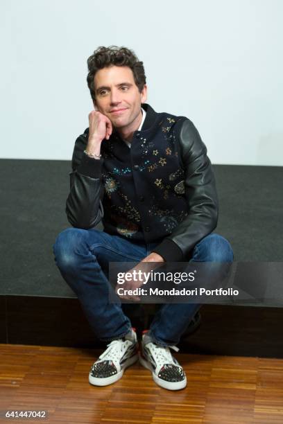 Singer Mika at 67th Sanremo Music Festival press room. Sanremo , february 8, 2017