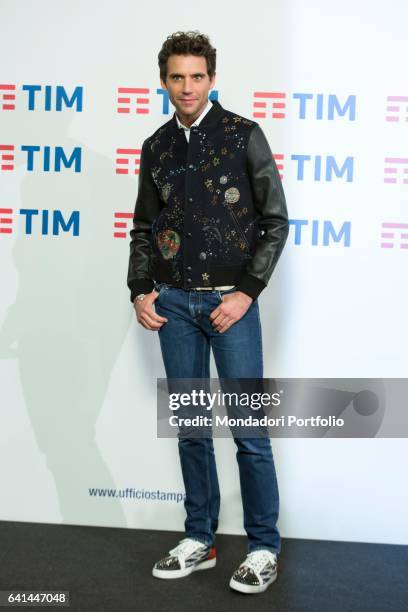 Singer Mika at 67th Sanremo Music Festival press room. Sanremo , february 8, 2017