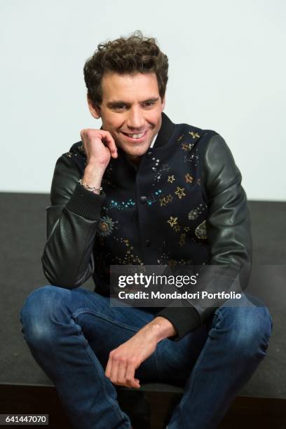 Singer Mika at 67th Sanremo Music Festival press room. Sanremo , february 8, 2017