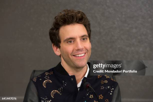 Singer Mika at 67th Sanremo Music Festival press room. Sanremo , february 8, 2017